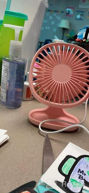 img 1 attached to TekHome Small Desk Fan: Quiet Personal Mini USB Fan For Home Bedroom, 4 Inch White. review by Billy Branch