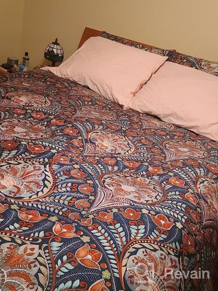 img 1 attached to Green Leaves Tropical Duvet Cover Set Queen Long Staple Cotton Floral Bedding Set Full Reversible 3 Pcs Leaves Comforter Cover Set 1 Duvet Cover With 2 Pillowcases Queen Bedding Collection review by Samuel Bowen