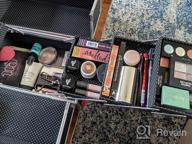 img 1 attached to Extra Large 12" Makeup Case W/ Lockable Keys - 6 Trays & Glitter Silver Finish review by Paula Whalen