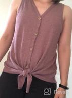 img 1 attached to IWOLLENCE Women'S Sleeveless Henley Blouse With Button Down And Tie Front Knot – Loose-Fit T-Shirt Tops review by Tyson Mosucka
