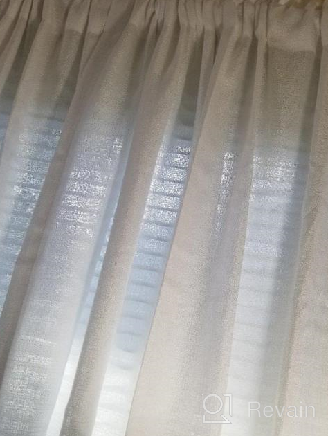 img 1 attached to Melodieux Grey Semi Sheer Curtains 84 Inches Long For Living Room - Linen Look Bedroom Rod Pocket Voile Drapes, 52 By 84 Inch (2 Panels) review by Matthew Fleming