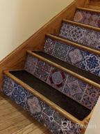 img 1 attached to TUOKING 13 Strips Removable Stair Decals, Peel And Stick Vinyl Staircase Stickers, 39.37" L X 7.08" W For 13 Steps, Ceramic Tiles Pattern review by Gallo Carone