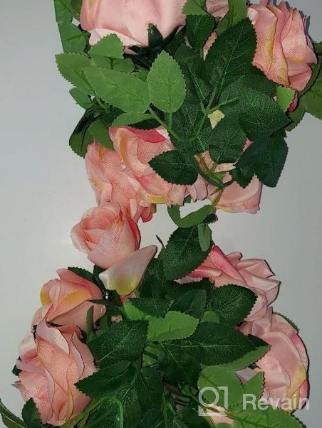 img 1 attached to 2 Pack Artificial Flower Garland - Fake Rose Vine Hanging Roses For Wedding Arch, Party Garden, Craft Home Decor review by Chris Pacino