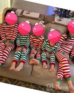 img 1 attached to 100% Cotton Family Feel Striped Christmas Pajamas 🎄 Set for Boys and Girls - 2 Piece PJ Set review by Vinay Mickel