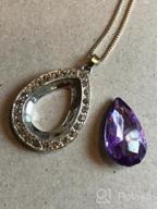 img 1 attached to Teardrop Amethyst Necklace - Vcmart 💜 Fashion Jewelry Gift for Girls with Amulet review by Becky Barlow