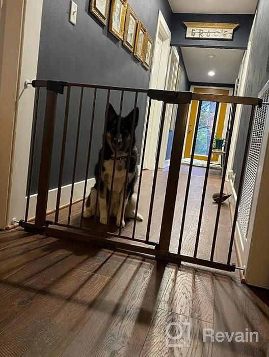 img 1 attached to Cumbor 29.5"-51.6" Extra Wide Baby Gate, Easy Walk Thru Dog Gate For House, Auto Close Safety Pet Gates For Stairs And Doorways With 4 Wall Cups - Mom'S Choice Awards Winner review by Terry West