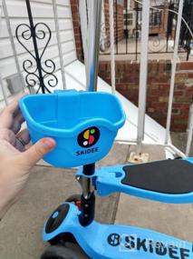 img 6 attached to SKIDEE Y200 Foldable Kick Scooter Front Basket Attachment For Kids - Holds Water Bottle, Toys, Snacks & More - 7 Colors Available