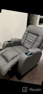 картинка 1 прикреплена к отзыву Modern Power Lift Recliner Chair With Heat And Massage For Elderly - Grey PU Leather Sofa Chair With Cup Holders, Remote Control, And USB Port - Ideal For Living Room Comfort от Ryan Brady
