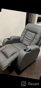 img 5 attached to Modern Power Lift Recliner Chair With Heat And Massage For Elderly - Grey PU Leather Sofa Chair With Cup Holders, Remote Control, And USB Port - Ideal For Living Room Comfort