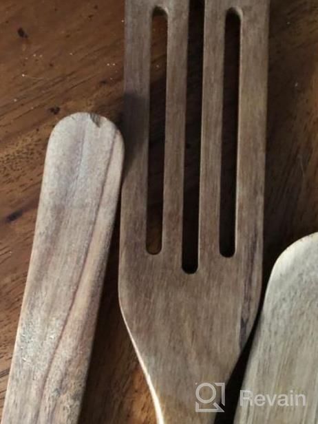 img 1 attached to Upgrade Your Cooking Game With Mad Hungry Spurtle Set - 4 Premium Acacia Wood Finish Utensils For Non-Stick Cookware review by Joe Roberts