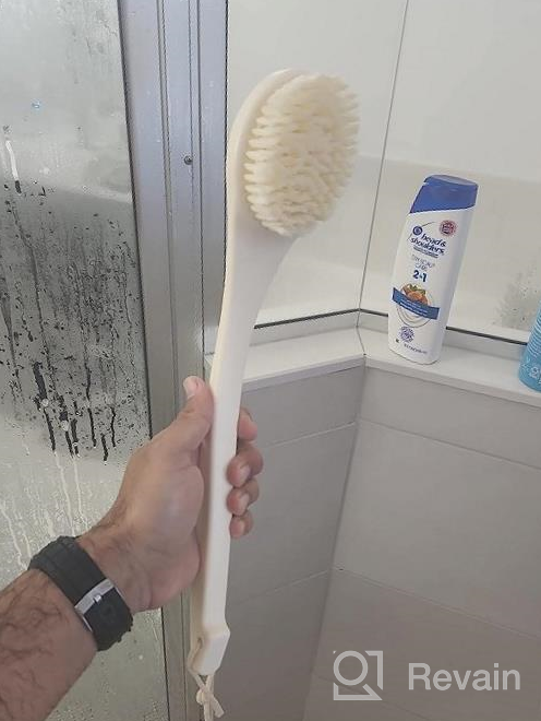 img 1 attached to Get Smooth, Cleansed Skin With Our Exfoliating Shower Brush - Long Handle, Mold-Resistant, With Moderate Bristles - Perfect For Dry Or Wet Brushing review by Milton Wolf