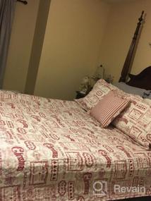 img 3 attached to BrylaneHome Vintage Christmas 4 Piece Quilt Set - Full/Queen, Ivory Red Beige