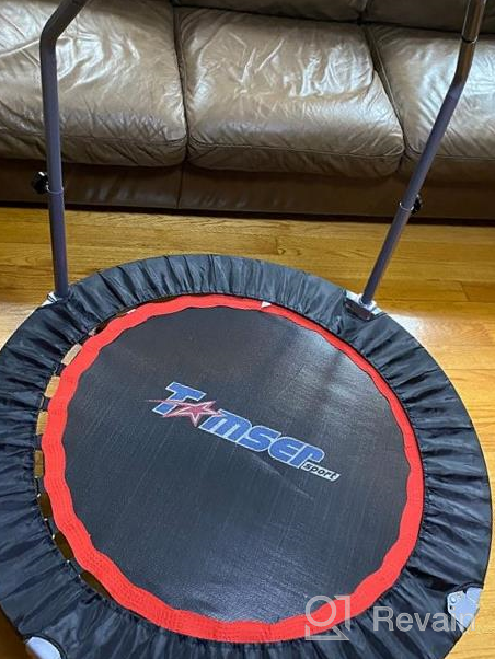 img 1 attached to 43/48" Foldable Mini Trampoline - 4 Level Height Adjustable Foam Handle Exercise Rebounder For Kids & Adults, 440Lbs Max Load | Indoor Outdoor Workout By Tomser review by Taurus Monsalve