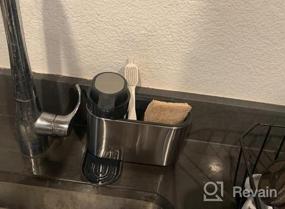 img 5 attached to Stainless Steel Kitchen Sink Soap Dispenser And Caddy Tray Drainer Rack Organizer 2-In-1