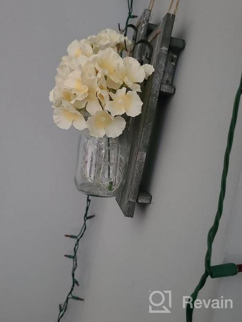 img 1 attached to Farmhouse Wood Wall Art Decor With Remote - Besuerte Rose Bouquet Flowers And LED Fairy Lights XLarge Jacobean Wall Sconces Set Of Two For Home Living Room And Bedroom Decorations review by Eric Webbie