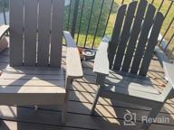 img 1 attached to FRUITEAM Taupe Adirondack Chair With Cup Holder - Weather-Resistant Outdoor Fire Pit And Patio Chair For Yard, Deck, Garden, And Lawn - Ergonomic Lounge Chair With 350Lbs Weight Capacity review by Daionte Simpson