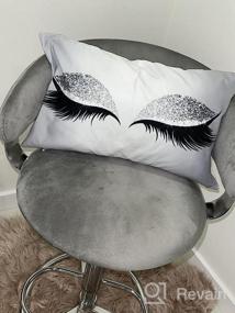 img 2 attached to Elevate Your Decor With Mumusuki'S Elegant Eyelash Pattern Cushion Cover