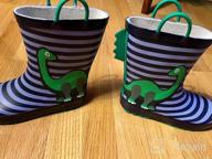 img 1 attached to Waterproof Rubber Rain Boots For Toddlers And Kids With Easy-On Handles And Cartoon Patterns - Lightweight Shoes For Boys & Girls By ADAMUMU review by Stephen Burgstaller