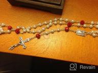 img 1 attached to 📿 Hedi HanlinCC 6mm Glass Pearl Beads Catholic Rosary with Lourdes Center Piece - Inspire Devotion with Exquisite Craftsmanship review by Tre Boyer