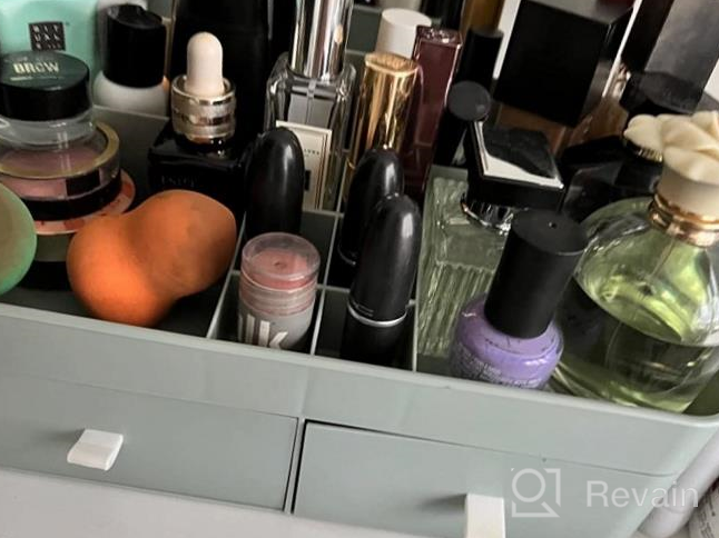 img 1 attached to 💄 Makeup Organizer for Dressing Table, Countertop, Bathroom Vanity – Cosmetic Storage Box with Drawers for Skincare Products, Brushes, Lotions, Lipstick, and Nail Polish (Pink) review by Tom Oberhue