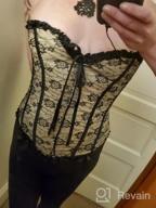 img 1 attached to Black Floral Lace Trim Overbust Corset Waist Cincher Bustier Top For Women review by Monica Williams