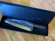 img 1 attached to Experience The Ultimate Precision: Handmade 8 Inch LongQuan Santoku Knife With Full Tang Pear Wood Handle And 9Cr18Mov Steel - Perfect For Home Kitchen And Restaurant - Comes In A Gift Box review by Chad Gue
