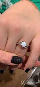img 6 attached to Потрясающее серебряное кольцо Peora с опалом для женщин - дизайн с 3 камнями, 1,75 карата, круглая форма 8 мм - доступно в размерах от 5 до 9