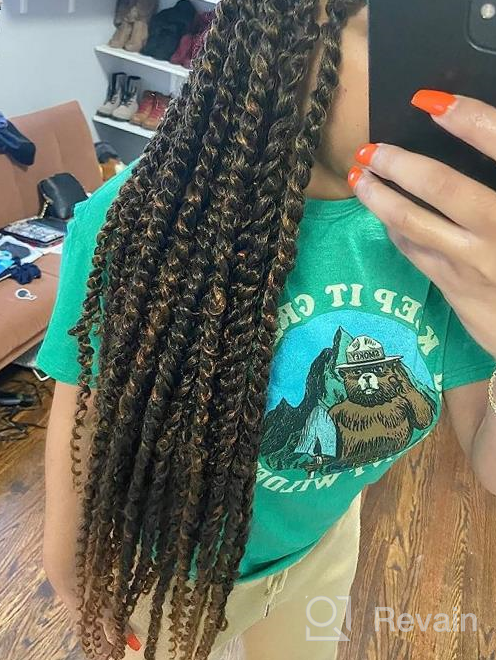 img 1 attached to 18-Inch Water Wave Passion Twist Crochet Hair In 613# Blonde Color - Dorsanee Bohemian Synthetic Hair Extensions For Black Women'S Passion Twists Braiding (7Pcs) review by Ashley Martinez