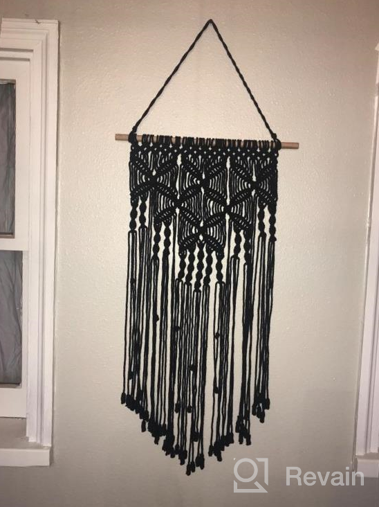 img 1 attached to TIMEYARD Macrame Wall Hanging Decor - Boho Bohemian Geometric Art For Home Apartment Dorm Room, 16" W X 33" L review by Megan Lucas