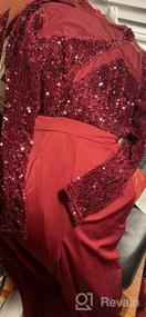 img 5 attached to Sparkling Sprifloral Women'S Wide Leg Jumpsuit - Sequin Mesh, Long Sleeve, High Waist, 1-Piece Outfit