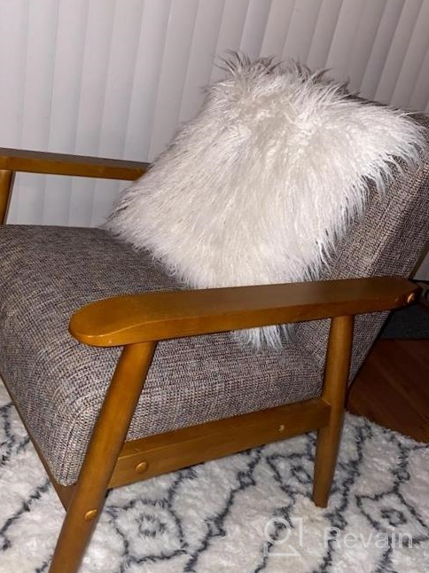 img 1 attached to Pulaski Home Comfort Mid Century Modern Accent Chair - Neutral Chestnut, 25" X 28" X 30.5 review by Marc Oner