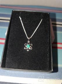 img 7 attached to Splendid Daisy Simulated Birthstone Necklace: Exquisite Sterling Silver Jewelry for Girls