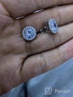 img 1 attached to Chic Cubic Zirconia Halo Stud Earrings: Glamorous Fashion Jewelry for Women & Men review by Jaime Ferguson