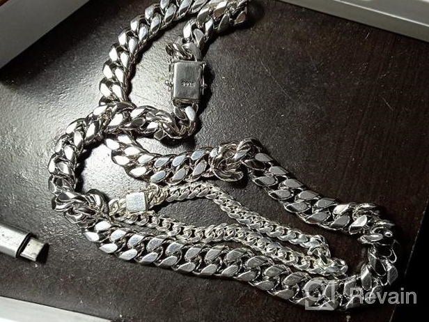 img 1 attached to 🔗 Verona Jewelers 925 Sterling Silver Miami Cuban Link Bracelet for Men - 6.5MM to 14.5MM Thick Solid Curb Chain - Available in 8, 8.5, and 9 Inch Length review by Kaushik Hall