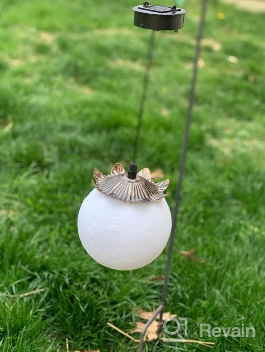 img 1 attached to Solar-Powered 3D Printed Moon Lamp Outdoor Hanging Lantern With Warm White LED Light (5.9 Inches), Waterproof And Durable Decoration For Garden, Patio, Wall, Porch, Lawn, Pathway And More By HUAXU review by James Mayberry