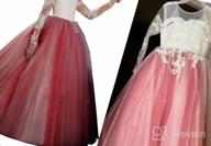 img 1 attached to Abaowedding Kids Trailing Gowns with Lace Embroidery and Sheer Long Sleeves review by Shane Loredo