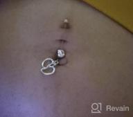 img 1 attached to 38Mm QWALIT Maternity Belly Button Rings - Flexible Bioplast Navel Piercing Bar For Pregnant Women And Girls With Dangle Design; Clear Retainer Included In 32Mm, 36Mm, And 38Mm Sizes review by Tony Flugence