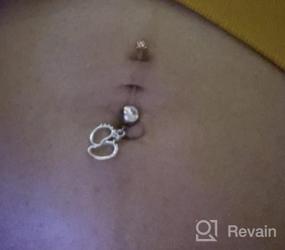 img 4 attached to 38Mm QWALIT Maternity Belly Button Rings - Flexible Bioplast Navel Piercing Bar For Pregnant Women And Girls With Dangle Design; Clear Retainer Included In 32Mm, 36Mm, And 38Mm Sizes