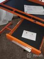 img 1 attached to Hassle-Free Workstation: Aain Heavy-Duty Adjustable Tray With Rolling Wheels In Orange review by Braden Douville