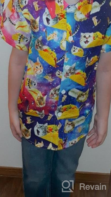 img 1 attached to Boys' Hawaiian Shirts: Short Sleeve Button Down Aloha 🌺 Print for Beach Parties, Holidays, and Gifts - Sizes 2-8T review by Michael Domus