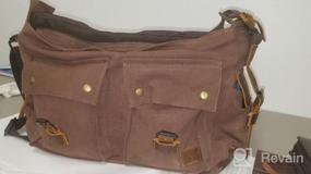 img 7 attached to Versatile And Stylish Gray Canvas Messenger Bag For Men - Fits 17.3 Inch Laptop Perfectly