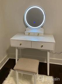 img 6 attached to Приготовьтесь стильно: письменный стол Furmax с зеркалом с подсветкой и ящиками для хранения вещей