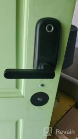 img 5 attached to Дверной замок с отпечатками пальцев с входом без ключа, реверсивная ручка, управление APP для домашнего офиса (черный)