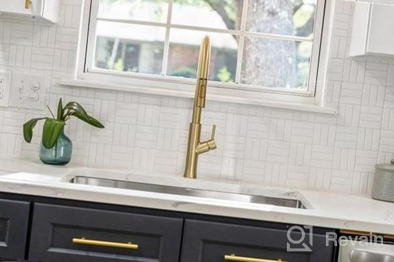 img 1 attached to TRUSTMI Brushed Gold Touch Activated Kitchen Faucet With Pull Down Sprayer And Single Handle Brass Sink Faucet, With 2 Function Pull Out Sprayer Head And Matte Brushed Finish review by Aaron Clayton