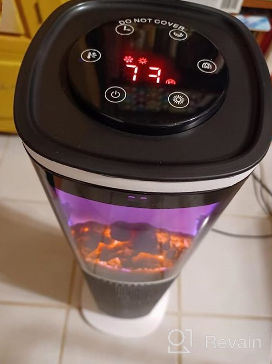 img 1 attached to Indoor Electric Space Heater For Large Room, 3 Modes & Thermostat, 90° Oscillation, 12H Timer, Remote Control With Overheat & Tip-Over Protection And Realistic 3D Flame - Tower Design review by Joseph Quintana