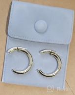 img 1 attached to 18k Gold Plated Copper Hoops Earrings for Women, Men, Girls, and Boys - Lightweight Trendy Semicircle C-Shaped Chunky Open Hoops with Safety Pin Diameter - Jeensley Gold Hoops review by Heather Ward