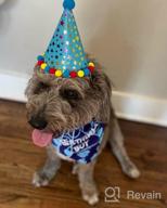 img 1 attached to Celebrate Your Pup'S Big Day With TCBOYING'S 11-Piece Dog Birthday Set – Blue Bandana, Hat, Scarf, Flags, Balloons & More! review by Floe Rankin