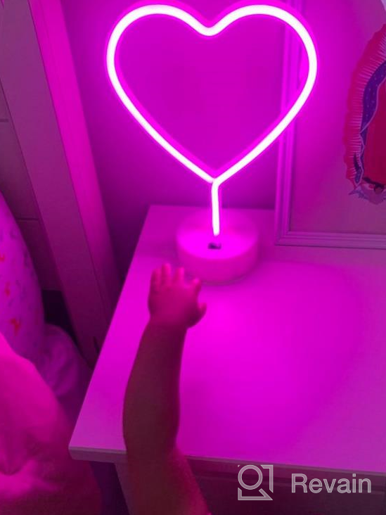 img 1 attached to Heart Shaped LED Neon Sign With Base For Room Decor And Mother'S Day Gift - Neon Heart Light Night Light For Bedroom review by Mahmut Ojeda