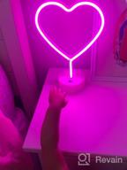 img 1 attached to Heart Shaped LED Neon Sign With Base For Room Decor And Mother'S Day Gift - Neon Heart Light Night Light For Bedroom review by Mahmut Ojeda
