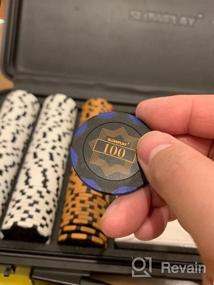 img 5 attached to SLOWPLAY Nash 14 Gram Clay Poker Chips Set For Texas Hold’Em, 300 PCS/500PCS, Blank Chips/ Numbered Chips.Features A High-End Carrying Case With Leather Interior Design And German Polycarbonate Shell